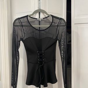 Mesh back fit and flare top.